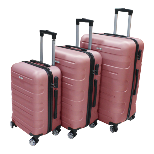 Kit Mala De Viagem Hermes 3 Peças 10kg 23kg E 32kg - Rose Gold