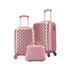 Kit Mala De Viagem Pequena Media 360 Com Frasqueira Rosê