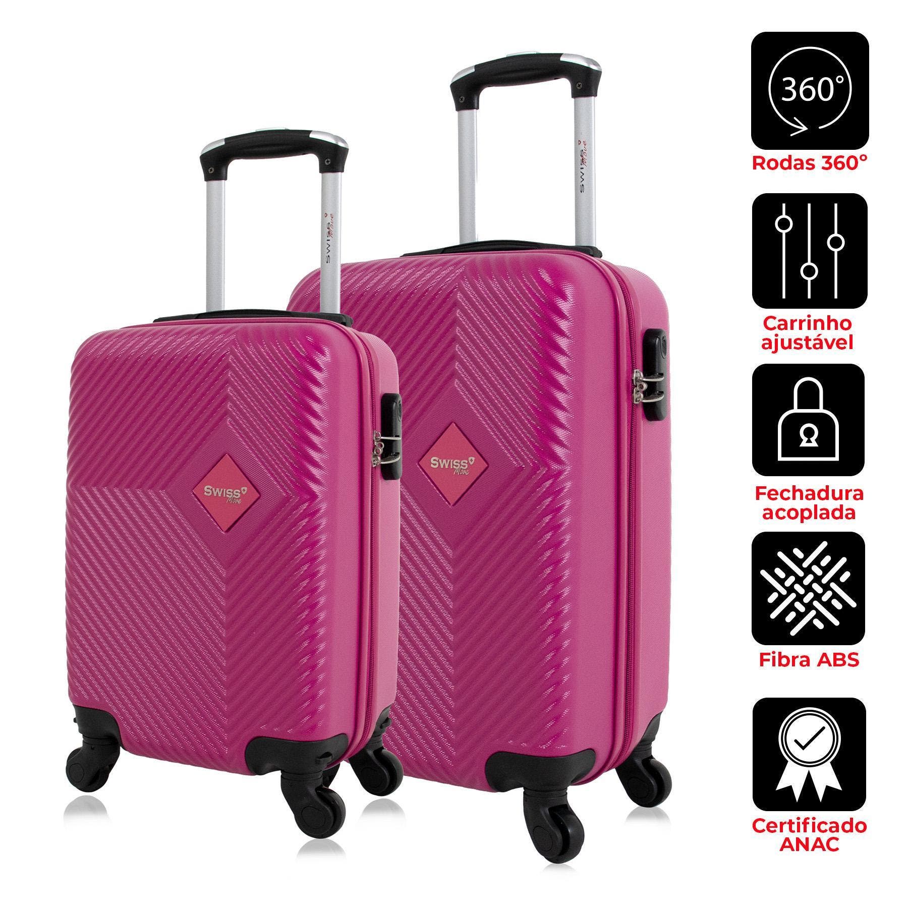 Kit Mala De Viagem Pp E P Zug Pink Swiss Move | Leroy Merlin