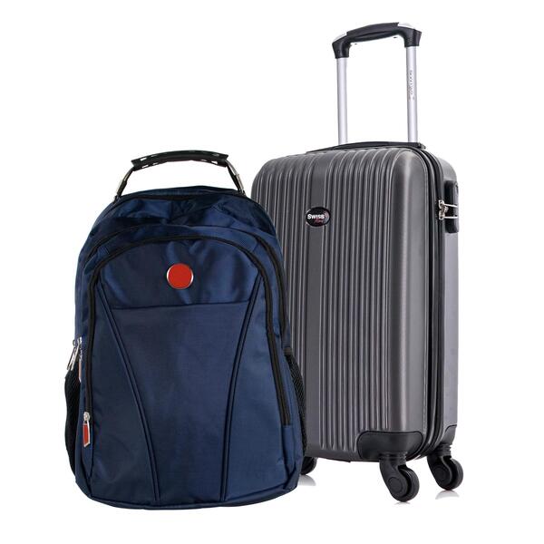 Kit Mala Pequena De Bordo Zurique Cinza + Mochila Executiva A