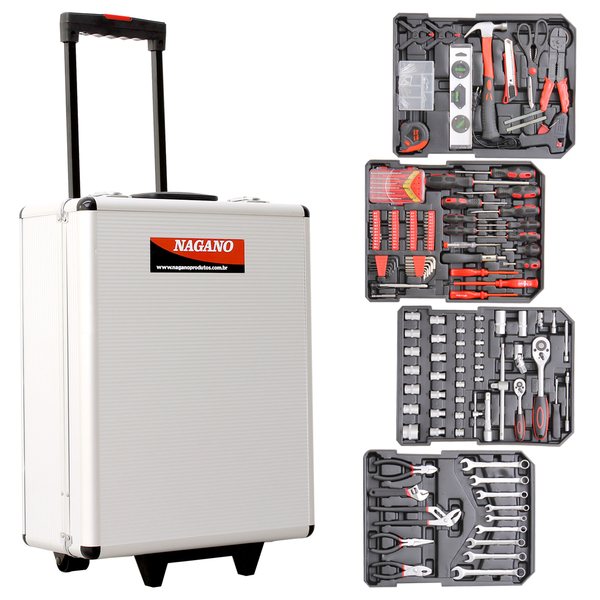 Caixa De Ferramentas Dexter 108 Pecas Kit Maleta De Ferramentas Com Rodas 186 Pecas Nmf186g Leroy Merlin