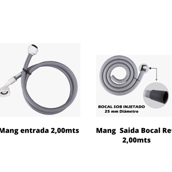 Kit Mangueira Entrada 2mts E Saida 2mts - Bico Reto 25mm - Do