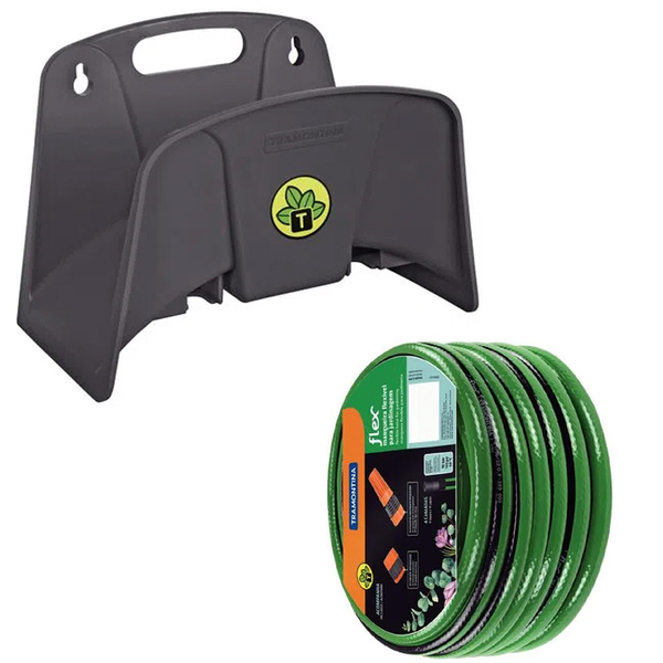 Kit Mangueira Para Jardim 20 Metros Tramontina Com Suporte Fi