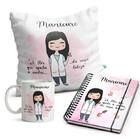 Kit Manicure Feminino Caneca Almofada E Agenda - Preto Liso