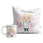 Kit Manicure Feminino Caneca E Almofada Cabelo:loiro Liso