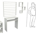 Kit Manicure Mesa  Carrinho  Estante Esmalte  Trio De Nichos