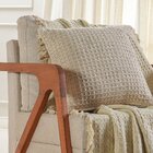 Kit Manta E 2 Capa De Almofada Decorativa Para Sofá Waffle 10