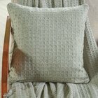 Kit Manta E Almofada Decorativa Para Sofá Waffle 100% Algodão