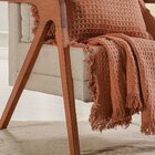 Kit Manta E Capa De Almofada Decorativa Para Sofá Waffle 100%