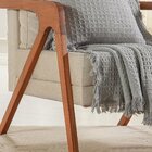 Kit Manta E Capa De Almofada Decorativa Para Sofá Waffle 100%