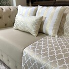 Kit Manta Geométrico  2 Capas De Almofada E 1 Almofadas Retan