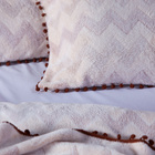 Kit Manta Plush Aveludado Bege/tabaco Queen 03 Peças - Fleece