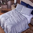 Kit Manta Plush Aveludado Marinho/azul King 03 Peças - Fleece