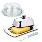 Kit Manteigueira Boleira E Espátula Inox Class Home