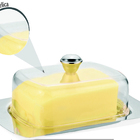 Kit Manteigueira Tampa Acrílica E Espátula Inox Class Home