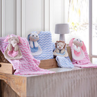 Kit Mantinha Soft De Bebê C/ Naninha Leãozinho Azul 02 Peças