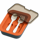 Kit Marmita Com Divisórias E Talheres Marrom Terracota