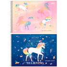 Kit Material Escolar Tilibra Unicórnio Blink Caderno Adesivo