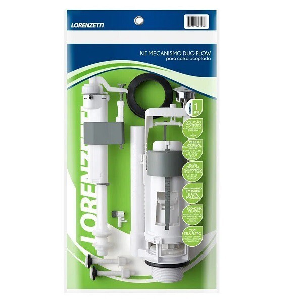 Kit Mecanismo Duo Flow Para Caixa Acoplada Universal Lorenzet
