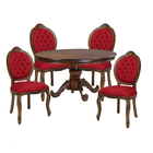 Kit Mesa 1 30 + 4 Cadeiras Medalhão Entalhadas Imbuia Envelhe