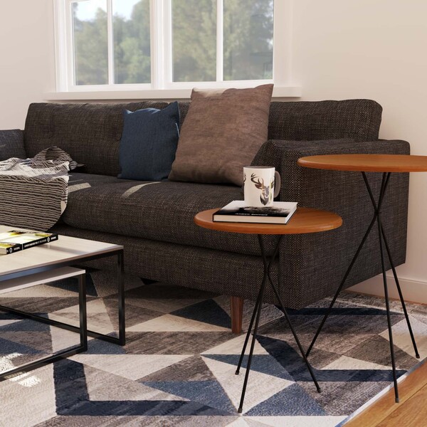 Kit Mesa Alta Baixa Sala Mesinha Apoio Sofá 45cm - 60cm Redon