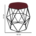 Kit Mesa Aramada E 2 Puffs Banqueta Hexágono Base Ferro Preto