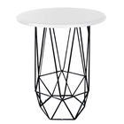 Kit Mesa Aramada E 2 Puffs Banqueta Hexágono Base Ferro Preto