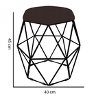 Kit Mesa Aramada E 2 Puffs Banqueta Hexágono Base Ferro Preto