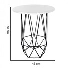 Kit Mesa Aramada E 2 Puffs Banqueta Hexágono Base Ferro Preto