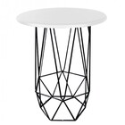 Kit Mesa Aramada E 2 Puffs Banqueta Hexágono Base Ferro Preto