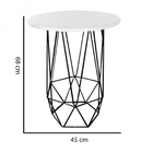 Kit Mesa Aramada E 4 Puffs Banqueta Hexágono Base Ferro Preto