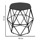 Kit Mesa Aramada E 4 Puffs Banqueta Hexágono Base Ferro Preto