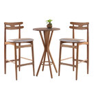 Kit Mesa Bistrô 2 Banquetas Alta Estofada França Madeira Maci