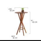 Kit Mesa Bistrô 2 Banquetas Alta Estofada França Madeira Maci