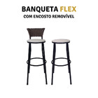 Kit Mesa Bistrô Alta Com 4 Banquetas Encosto Flex Área Gourme