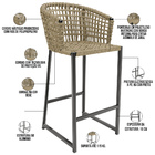 Kit Mesa Bistrô Hani Com 03 Banquetas Área Gourmet Bar Corda