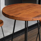 Kit Mesa Bistrô Redonda E 4 Banquetas Alta Astra Base Metálic