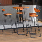 Kit Mesa Bistrô Redonda E 4 Banquetas Alta Astra Com Encosto