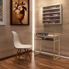 Kit Mesa Branca + Cadeira + Prateleira Para Notebook  Modernos