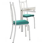 Kit Mesa Branco 107cm 4 Cadeiras 123 Branco/azul Turquesa