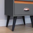 Kit Mesa Cabeceira Gavetas Organizadoras Retrô Cinza/cinamomo