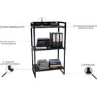 Kit Mesa Cavalete 135 Cm Com Estante 3 Prateleiras Estilo Ind