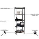 Kit Mesa Cavalete 135 Cm Com Estante 5 Prateleiras Estilo Ind