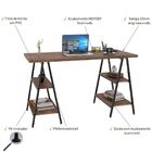 Kit Mesa Cavalete 135 Cm Com Estante 5 Prateleiras Estilo Ind