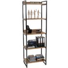 Kit Mesa Cavalete 135 Cm Com Estante 5 Prateleiras Estilo Ind