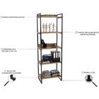 Kit Mesa Cavalete 135 Cm Com Estante 5 Prateleiras Estilo Ind