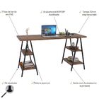 Kit Mesa Cavalete 150 Cm Com Estante 3 Prateleiras Estilo Ind