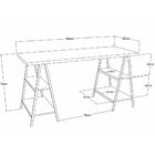 Kit Mesa Cavalete 150 Cm Com Estante 3 Prateleiras Estilo Ind