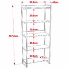 Kit Mesa Cavalete 150 Cm Com Estante 5 Prateleiras Estilo Ind