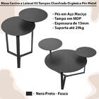 Kit Mesa Centro E Lateral Chanfrada Pes Metal Pr Artesano